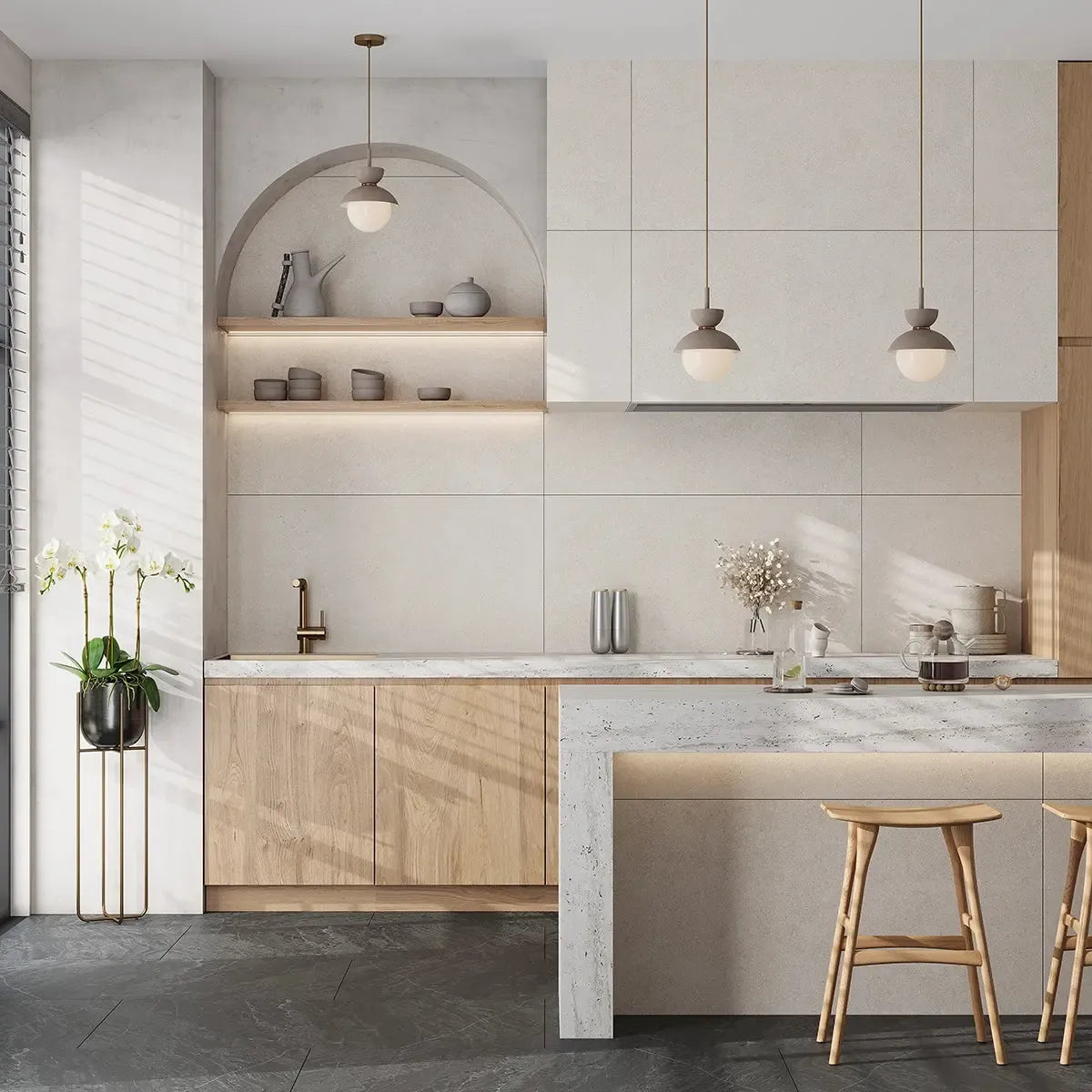 Grazioso Light Concrete Ceramic Tile 24x48 | Tile Club