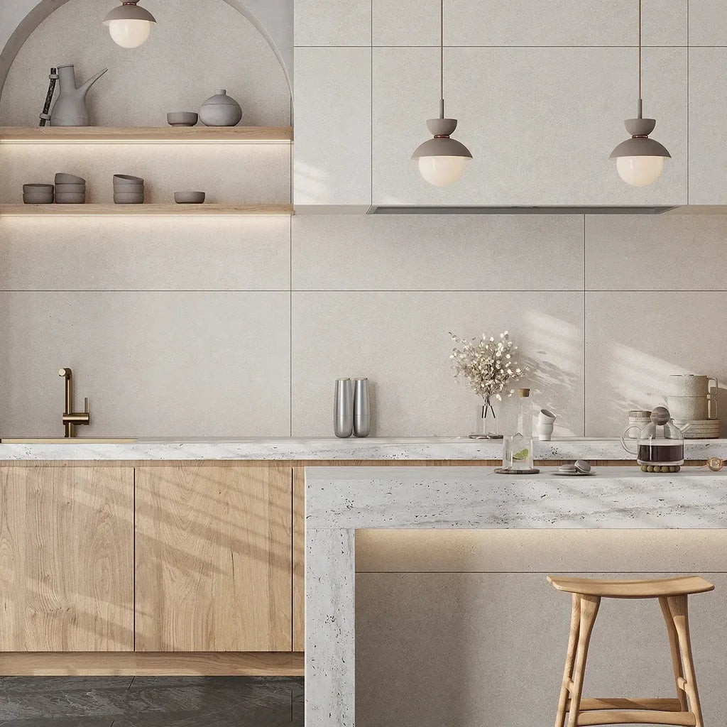 Grazioso Light Concrete Ceramic Tile 24x48 | Tile Club