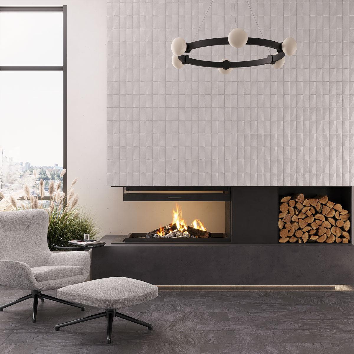 Grazioso Monument White 3D Ceramic Tile | Tile Club