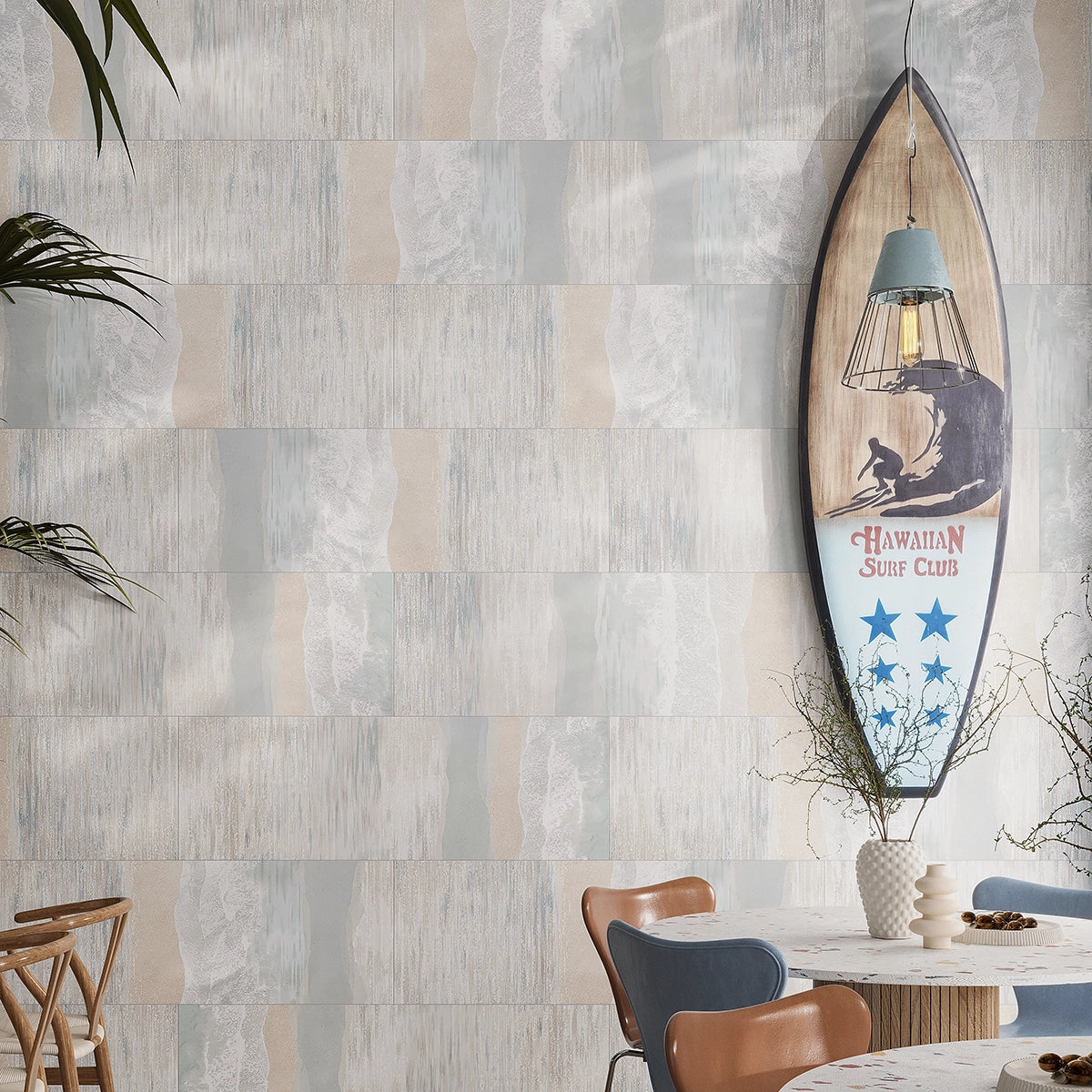 Grazioso Sandy Beach Ceramic Tile 16x48 Commercial Accent Wall