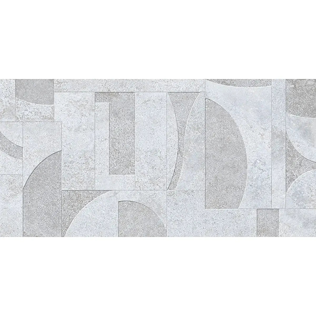 Grazioso White Concrete Geo Porcelain Tile 24x48 | Tile Club