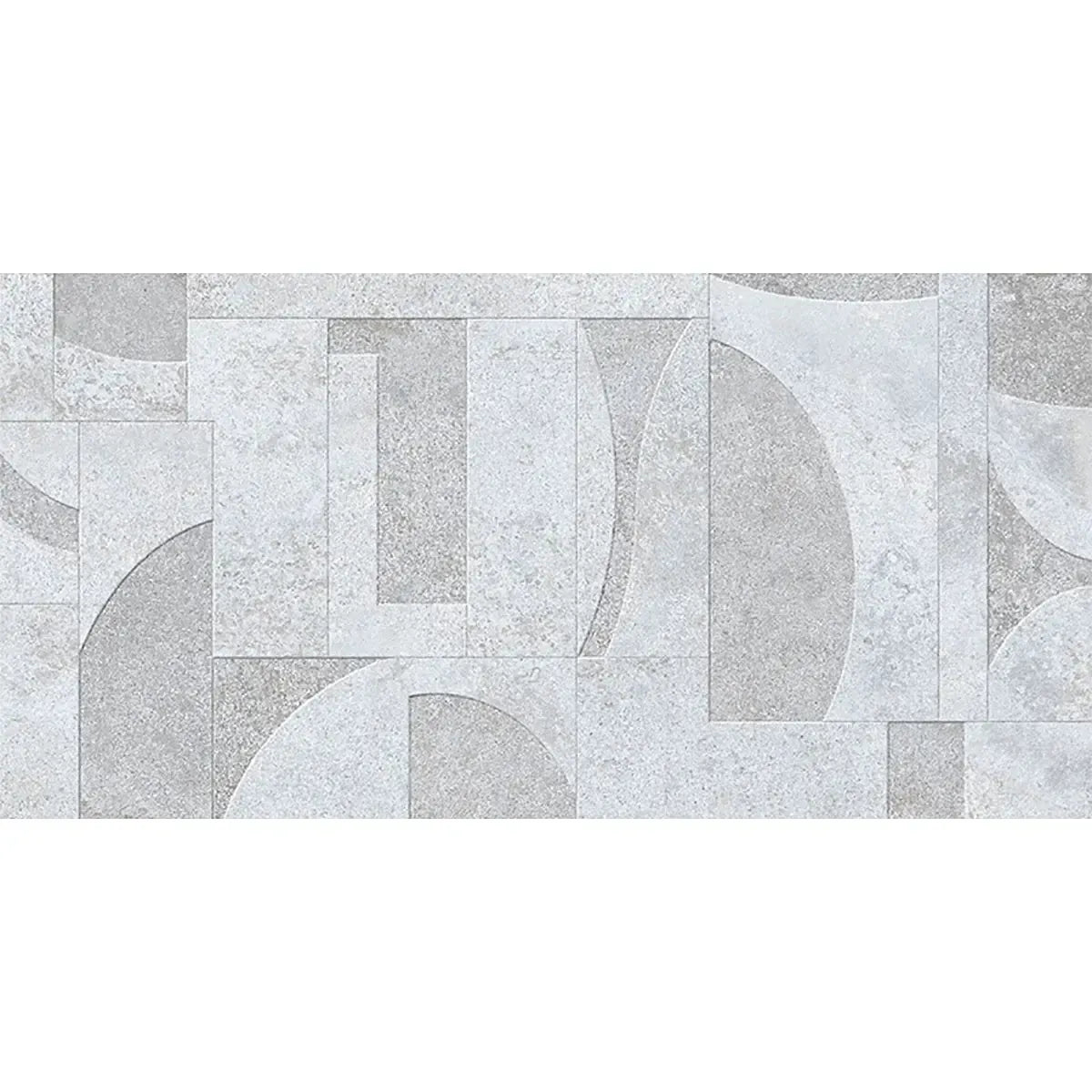 Grazioso White Concrete Geo Porcelain Tile 24x48 | Tile Club