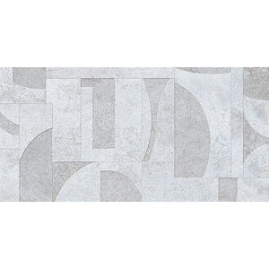 Grazioso White Concrete Geo Porcelain Tile 24x48