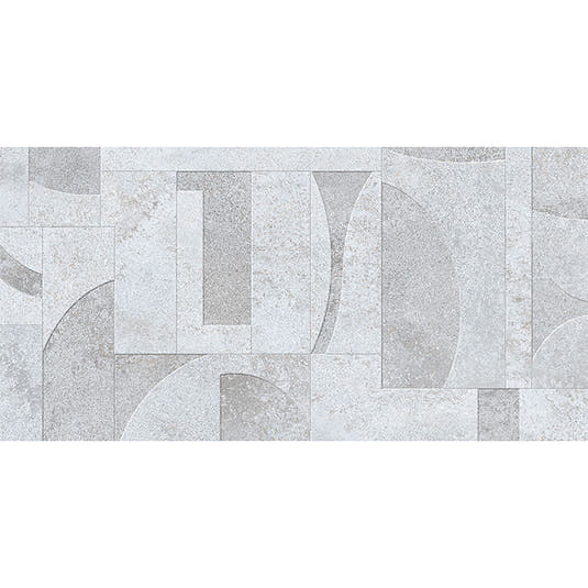 Grazioso White Concrete Geo Porcelain Tile 24x48 | Tile Club