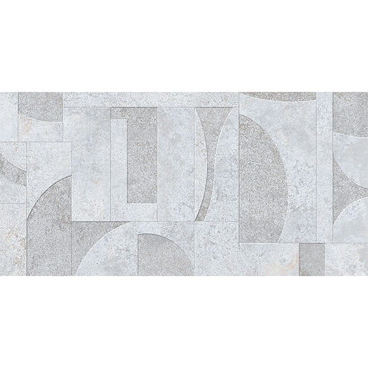 Grazioso White Concrete Geo Porcelain Tile 24x48 | Tile Club