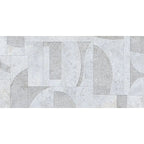 Grazioso White Concrete Geo Porcelain Tile 24x48 | Tile Club
