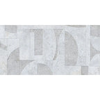 Grazioso White Concrete Geo Porcelain Tile 24x48 | Tile Club