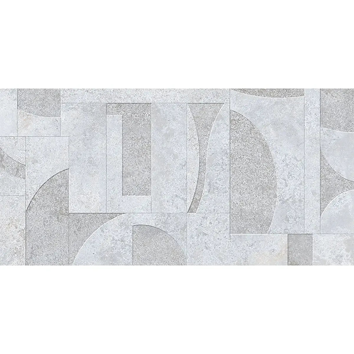 Grazioso White Concrete Geo Porcelain Tile 24x48 | Tile Club
