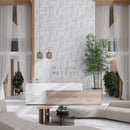 Grazioso White Concrete Geo Porcelain Tile 24x48 | Tile Club