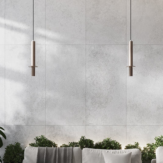 Grazioso White Concrete Porcelain Tile 24x48 | Tile Club