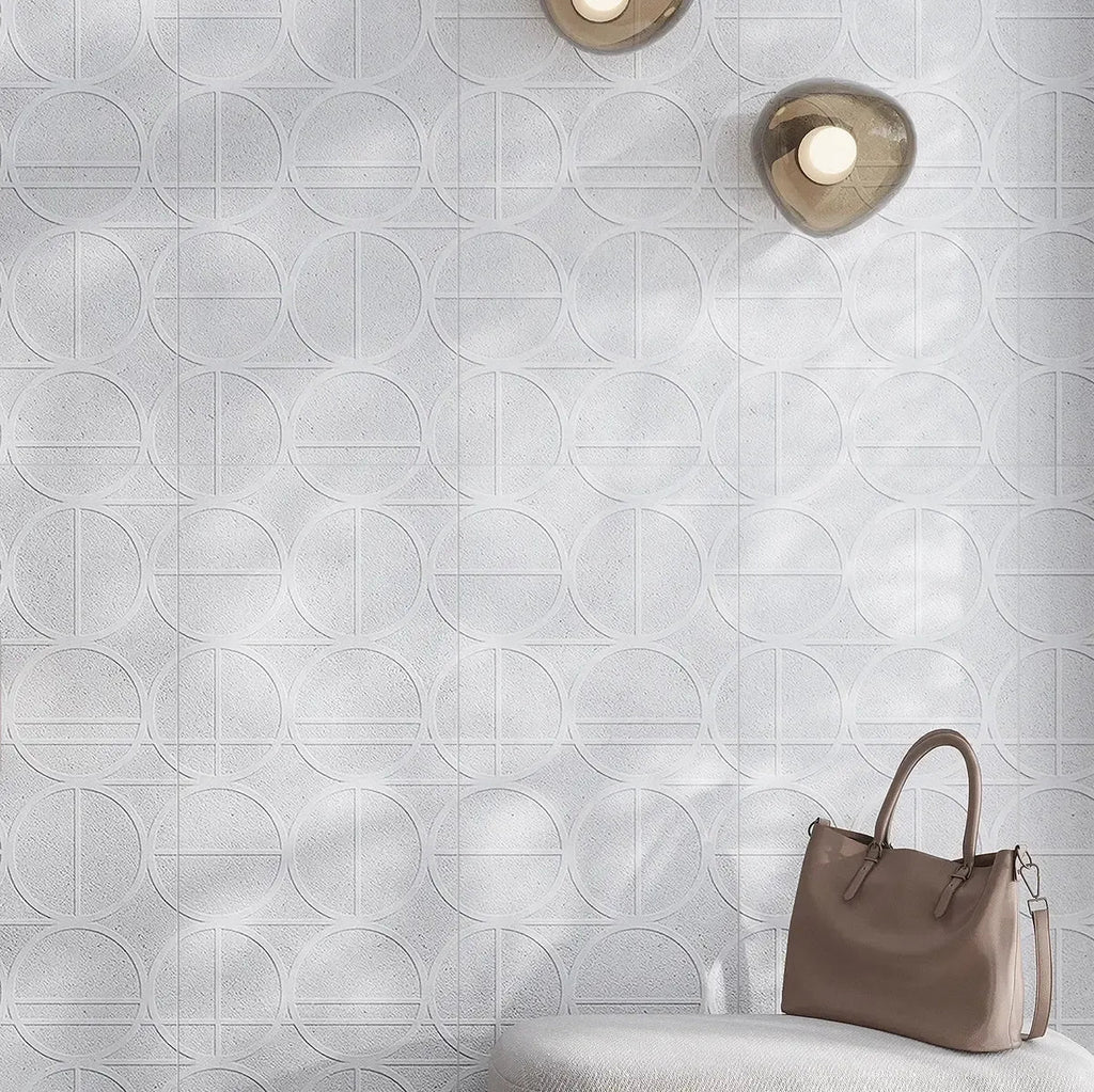 Grazioso White Orbit Ceramic Tile 16x48 | Tile Club