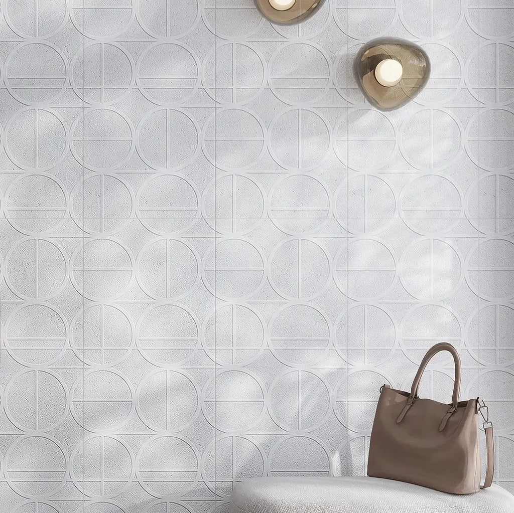 Grazioso White Orbit Ceramic Tile 16x48 | Tile Club