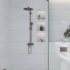 Grazioso White Stone Ceramic Tile 16x48 Modern Shower Wall