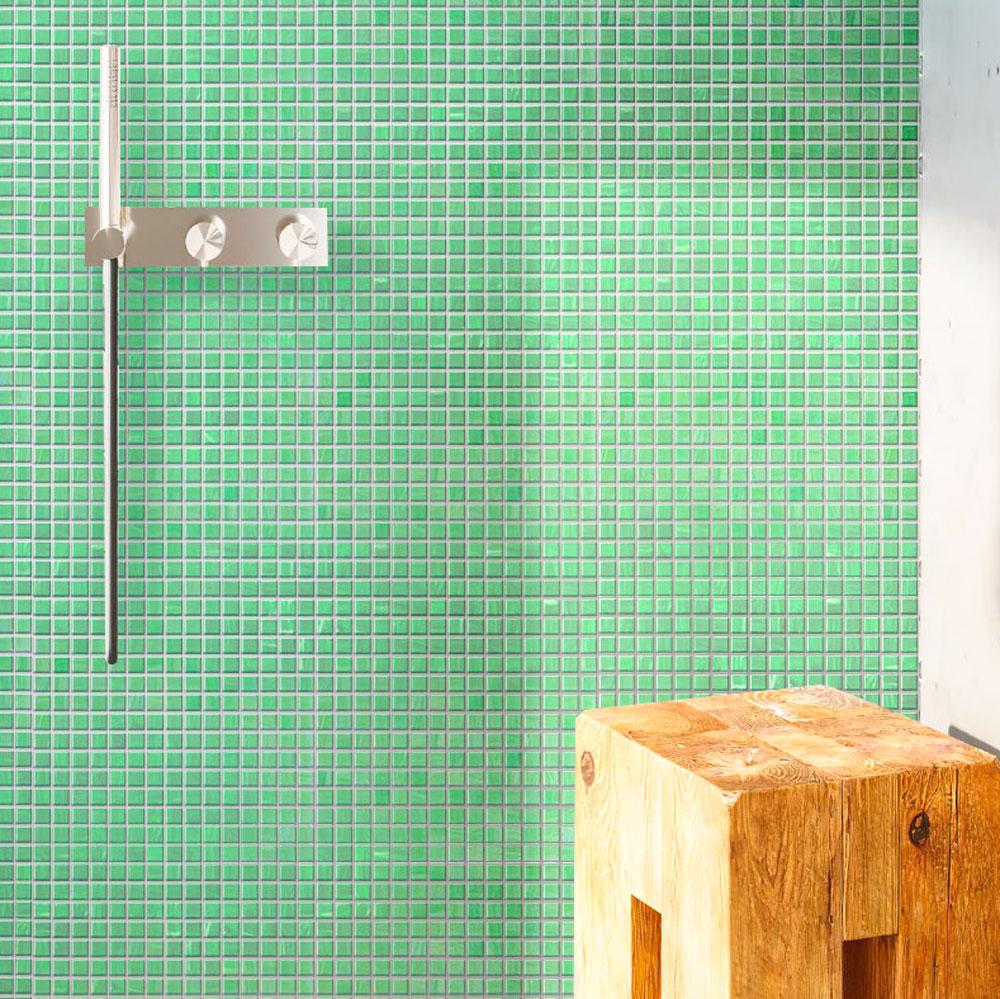 Green Pear Squares Glass Pool Tile | Tile Club