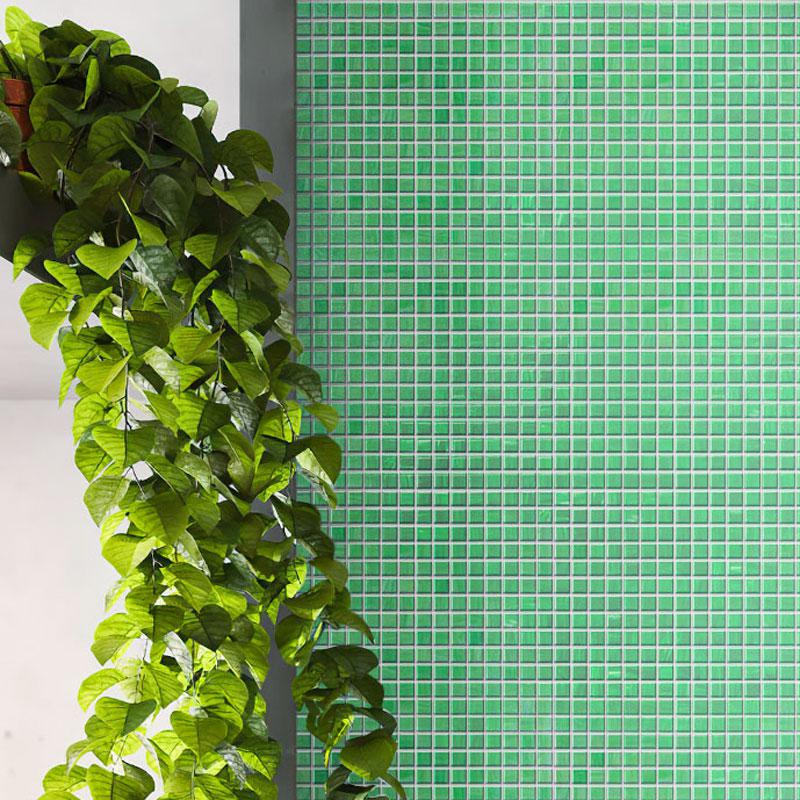 Green Pear Squares Glass Pool Tile | Tile Club