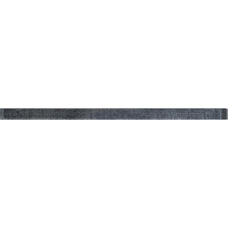 0.6" x 12" Grey Fabric Glass Pencil Liner | Tile Club | Home Decor Tile