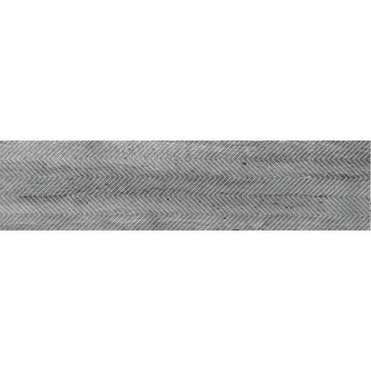 Grey Limestone Chevron Etched Subway Tile | Tile Club | black subway marble tile