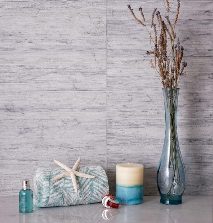 Grey Limestone Waves Etched Subway Tile | Tile Club
