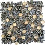 12" x 12" Grey Mixed Color Bubble Mosaic Tile | Tile Club | Artsy Tile Design