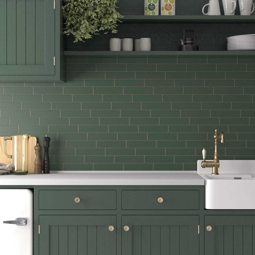 Groove Laurel Matte Ceramic Subway Tile | Tile Club