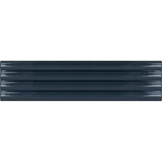 Groove Navy Deco Gloss Ceramic 3D Subway TIle