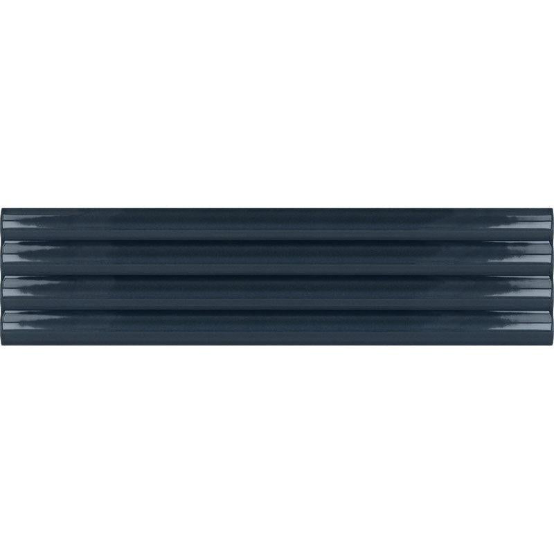 Groove Navy Deco Gloss Ceramic 3D Subway TIle