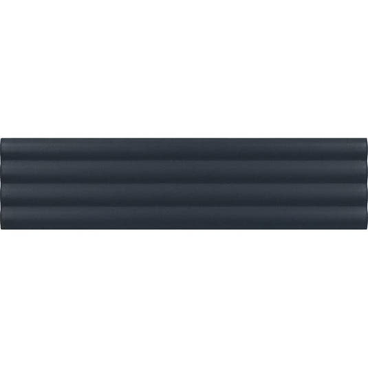 Groove Navy Deco Matte Ceramic 3D Subway TIle