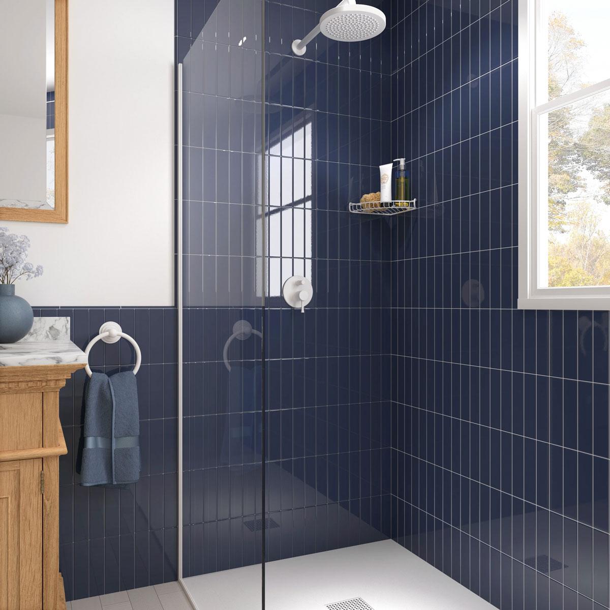 Groove Navy Gloss Ceramic Subway Tile | Tile Club