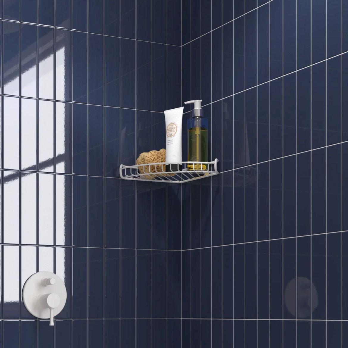 Groove Navy Gloss Ceramic Subway Tile