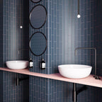 Groove Navy Matte Ceramic Subway Tile | Tile Club