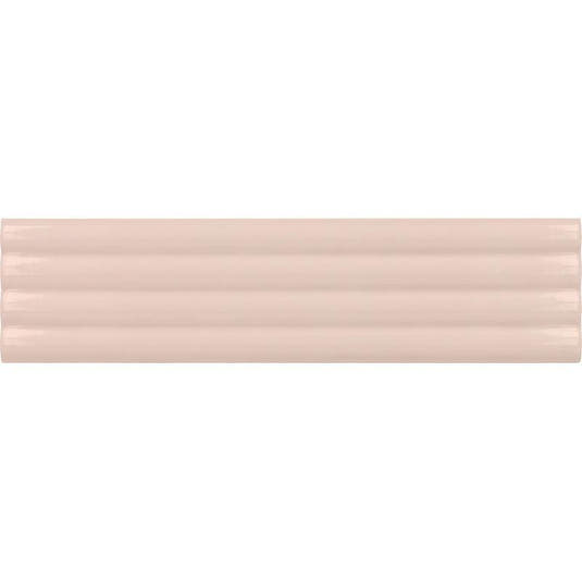 Groove Pink Deco Gloss Ceramic 3D Subway TIle