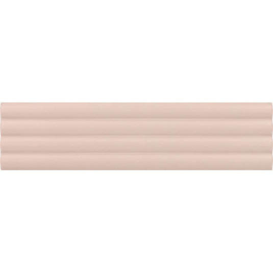Groove Pink Deco Matte Ceramic 3D Subway TIle