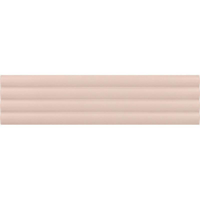 Groove Pink Deco Matte Ceramic 3D Subway TIle