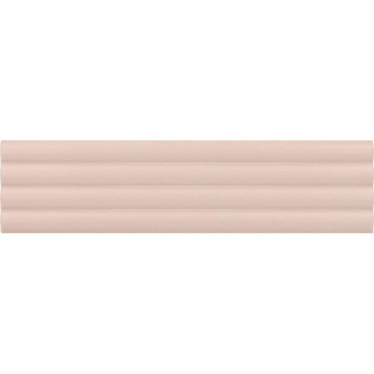 Groove Pink Deco Matte Ceramic 3D Subway TIle