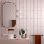 Groove Pink Matte Ceramic Subway Tile | Tile Club