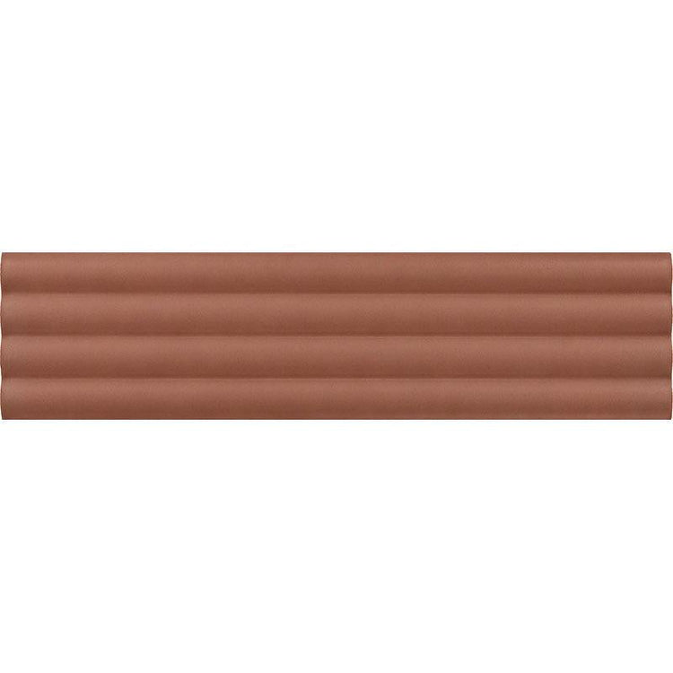 Groove Terracotta Deco Matte Ceramic 3D Subway TIle