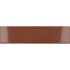 Groove Terracotta Gloss Ceramic Subway Tile