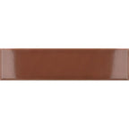 Groove Terracotta Gloss Ceramic Subway Tile
