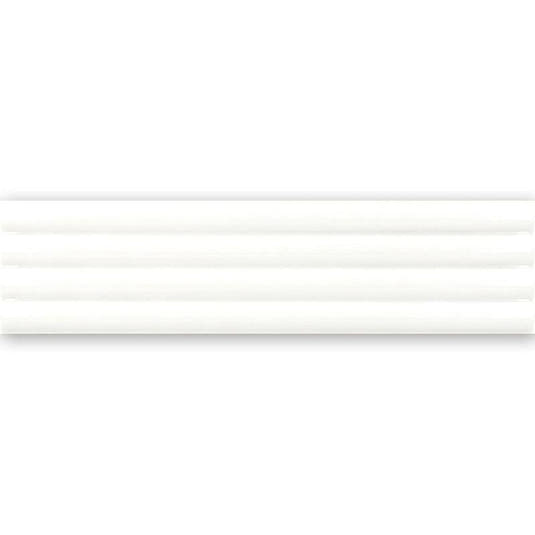 Groove White Deco Gloss Ceramic 3D Subway TIle