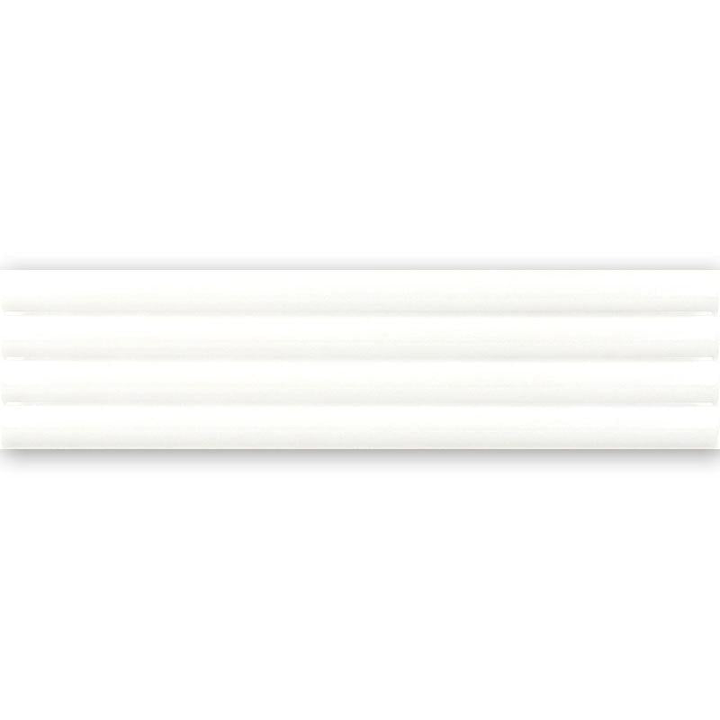 Groove White Deco Gloss Ceramic 3D Subway TIle