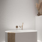 Groove White Deco Gloss Ceramic Subway Tile | Tile Club