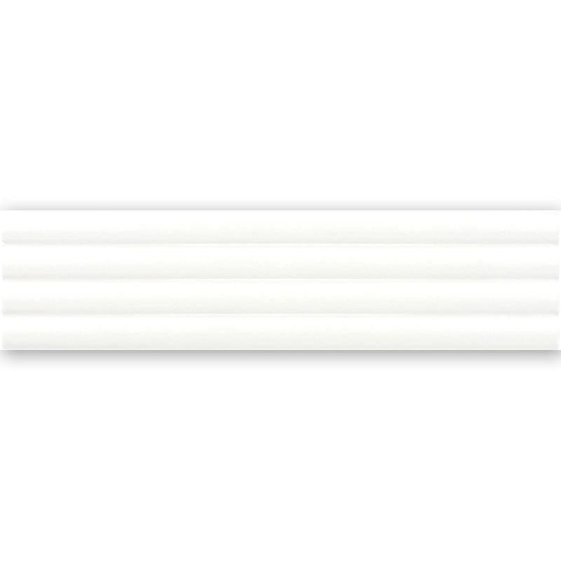 Groove White Deco Matte Ceramic 3D Subway TIle