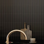 Groove Black Deco Matte 3D Subway Tiles
