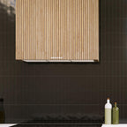 Groove Black Gloss Ceramic Subway Tile | Tile Club