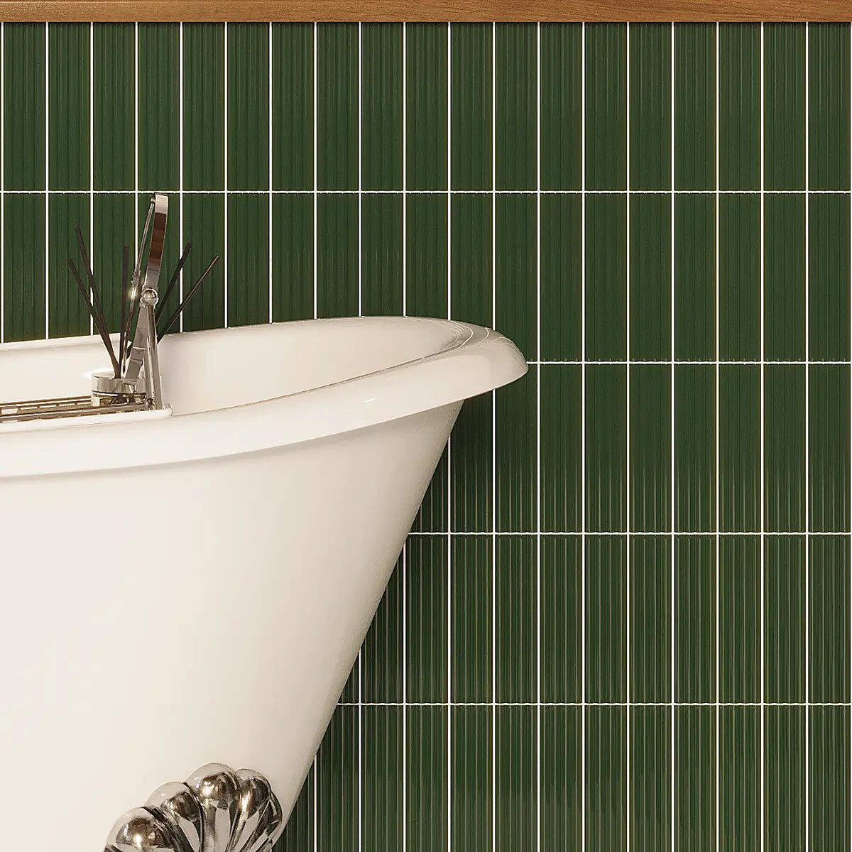Groove Laurel Deco Gloss Ceramic Subway Tile | Tile Club