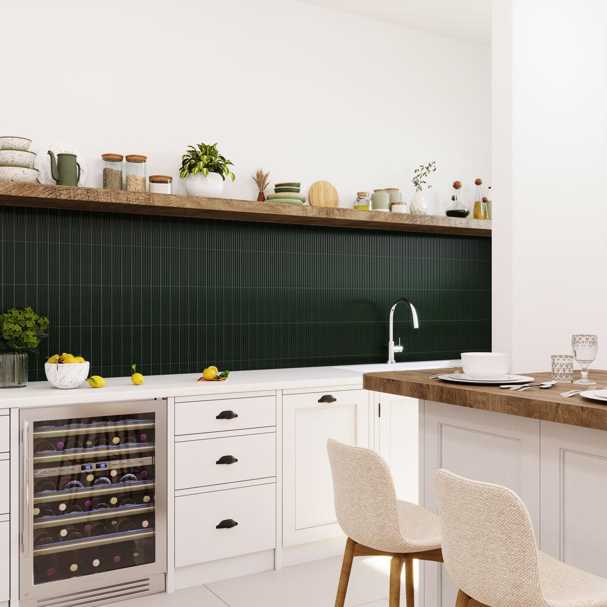 Groove Laurel Deco Gloss Ceramic Subway Tile | Tile Club