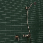 Groove Laurel Matte Ceramic Subway Tile Shower Wall