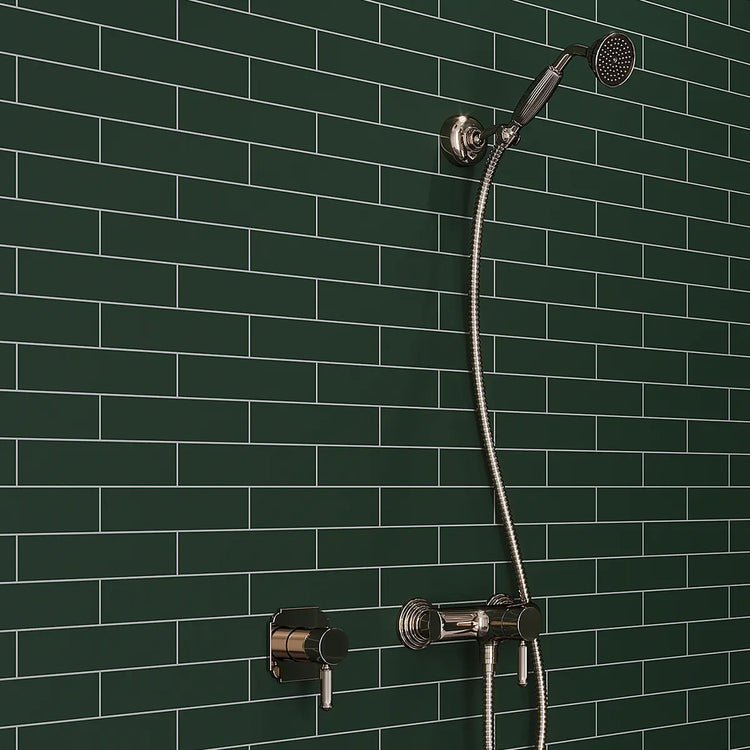 Groove Laurel Matte Ceramic Subway Tile Shower Wall