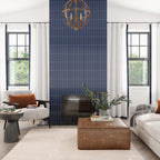 Groove Navy Deco Gloss Ceramic Subway Tile | Tile Club