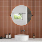 Groove Terracotta Deco Gloss Ceramic Subway Tile | Tile Club